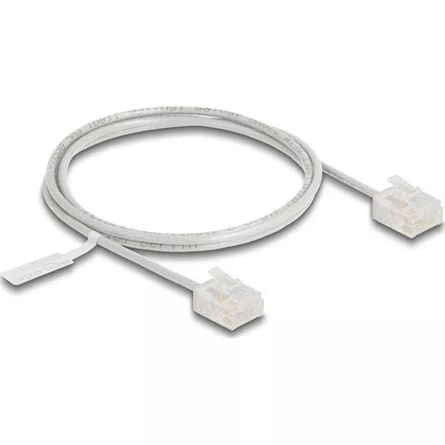 Delock RJ45 hálózati kábel Cat.6 UTP ultravékony 1 m szürke rövid csatlakoztatókkal