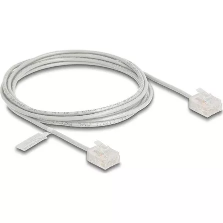Delock RJ45 hálózati kábel Cat.6 UTP ultravékony 2 m szürke rövid csatlakoztatókkal