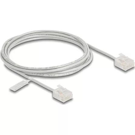 Delock RJ45 hálózati kábel Cat.6 UTP ultravékony 2 m szürke rövid csatlakoztatókkal