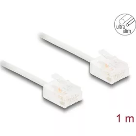   Delock RJ45 hálózati kábel Cat.6 UTP ultravékony 1 m fehér rövid csatlakoztatókkal
