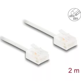   Delock RJ45 hálózati kábel Cat.6 UTP ultravékony 2 m fehér rövid csatlakoztatókkal