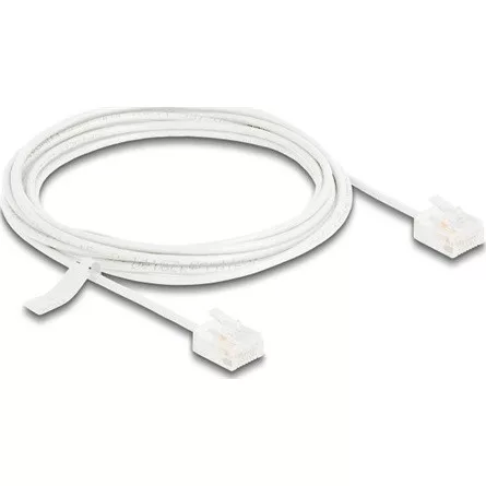 Delock RJ45 hálózati kábel Cat.6 UTP ultravékony 3 m fehér rövid csatlakoztatókkal