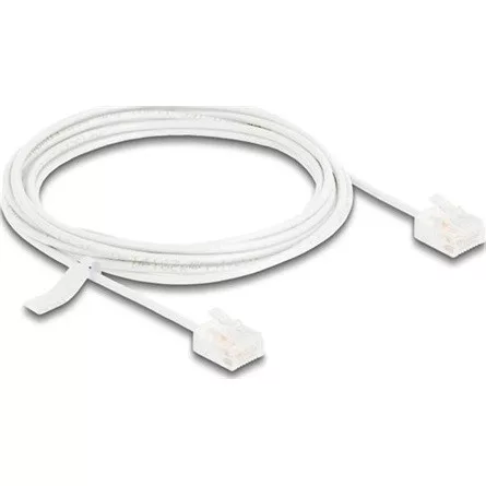 Delock RJ45 hálózati kábel Cat.6 UTP ultravékony 3 m fehér rövid csatlakoztatókkal