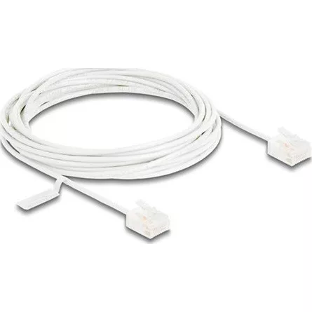 Delock RJ45 hálózati kábel Cat.6 UTP ultravékony 5 m fehér rövid csatlakoztatókkal