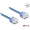 Delock RJ45 hálózati kábel Cat.6 UTP ultravékony 0,5 m kék rövid csatlakoztatókkal