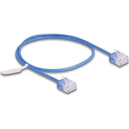 Delock RJ45 hálózati kábel Cat.6 UTP ultravékony 0,5 m kék rövid csatlakoztatókkal