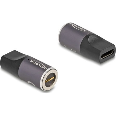 Delock magnetic 8pin -> USB-C M/F adapter fekete-szürke