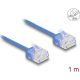 Delock RJ45 hálózati kábel Cat.6 UTP ultravékony 1 m kék rövid csatlakoztatókkal
