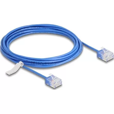 Delock RJ45 hálózati kábel Cat.6 UTP ultravékony 3 m kék rövid csatlakoztatókkal