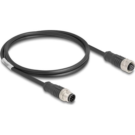 Delock Kábel M12 A kódolt 8 tűs apa - anya PVC 1 m