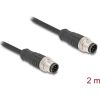 Delock Kábel M12 A kódolt 8 tűs apa - apa PVC 2 m