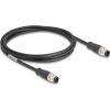 Delock Kábel M12 A kódolt 8 tűs apa - apa PVC 2 m