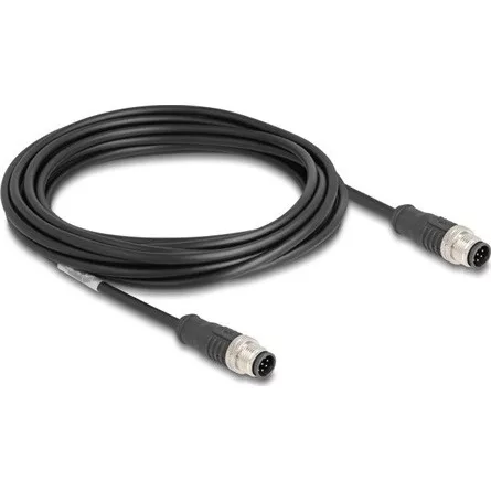 Delock Kábel M12 A kódolt 8 tűs apa - apa PVC 5 m