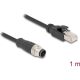 Delock Kábel M12 A kódolt 8 tűs apa - RJ45 apa PVC 1 m