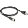Delock Kábel M12 A kódolt 8 tűs apa - RJ45 apa PVC 1 m