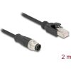 Delock Kábel M12 A kódolt 8 tűs apa - RJ45 apa PVC 2 m