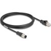 Delock Kábel M12 A kódolt 8 tűs apa - RJ45 apa PVC 2 m