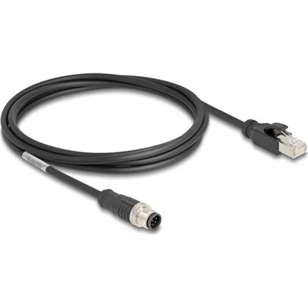 Delock Kábel M12 A kódolt 8 tűs apa - RJ45 apa PVC 2 m