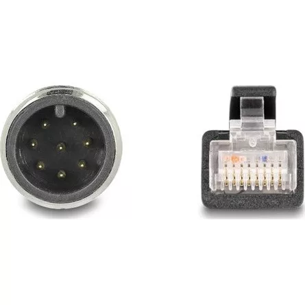 Delock Kábel M12 A kódolt 8 tűs apa - RJ45 apa PVC 2 m