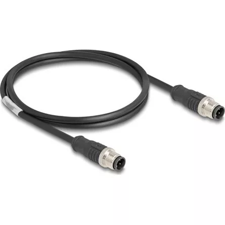 Delock Kábel M12 D kódolt 4 tűs apa - apa PVC 1 m