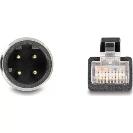 Delock Kábel M12 D kódolt 4 tűs apa - RJ45 apa PVC 2 m