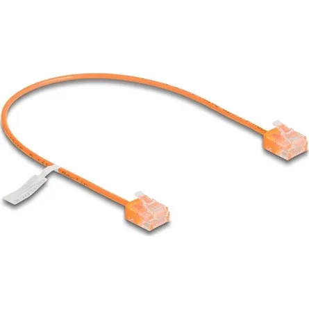 Delock RJ45 hálózati kábel Cat.6 UTP ultravékony 0,3 m narancssárga rövid csatlakoztatókkal