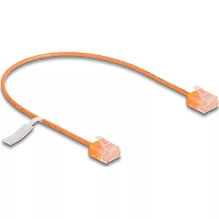 Delock RJ45 hálózati kábel Cat.6 UTP ultravékony 0,3 m narancssárga rövid csatlakoztatókkal