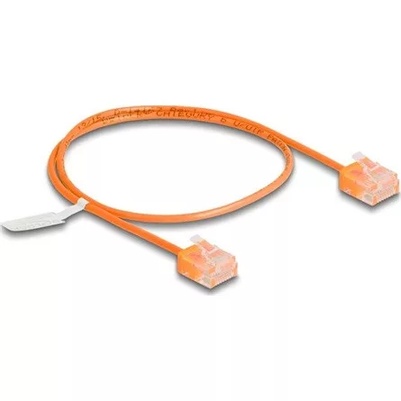 Delock RJ45 hálózati kábel Cat.6 UTP ultravékony 0,5 m narancssárga rövid csatlakoztatókkal