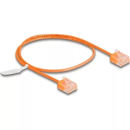 Delock RJ45 hálózati kábel Cat.6 UTP ultravékony 0,5 m narancssárga rövid csatlakoztatókkal