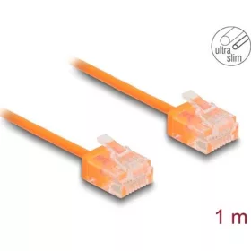   Delock RJ45 hálózati kábel Cat.6 UTP ultravékony 1 m narancssárga rövid csatlakoztatókkal