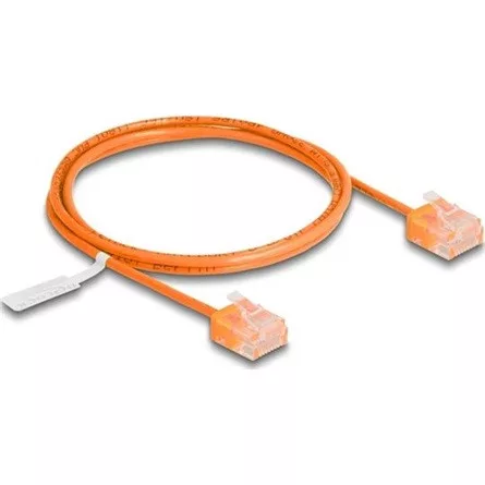 Delock RJ45 hálózati kábel Cat.6 UTP ultravékony 1 m narancssárga rövid csatlakoztatókkal