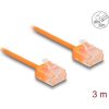 Delock RJ45 hálózati kábel Cat.6 UTP ultravékony 3 m narancssárga rövid csatlakoztatókkal