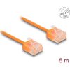 Delock RJ45 hálózati kábel Cat.6 UTP ultravékony 5 m narancssárga rövid csatlakoztatókkal