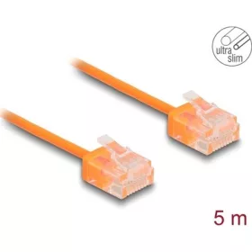   Delock RJ45 hálózati kábel Cat.6 UTP ultravékony 5 m narancssárga rövid csatlakoztatókkal