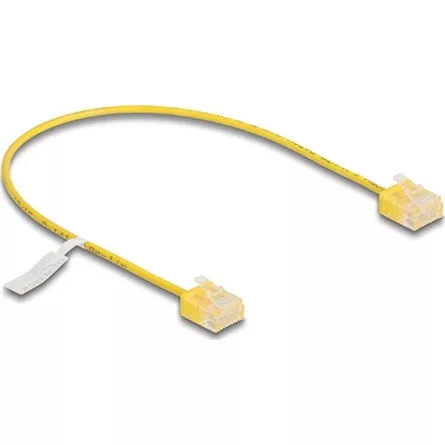 Delock RJ45 hálózati kábel Cat.6 UTP ultravékony 0,3 m sárga rövid csatlakoztatókkal