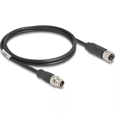 Delock Kábel M12 X kódolt 8 tűs apa - anya PVC 1 m
