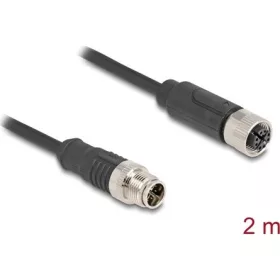 Delock Kábel M12 X kódolt 8 tűs apa - anya PVC 2 m