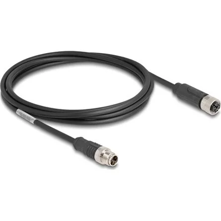 Delock Kábel M12 X kódolt 8 tűs apa - anya PVC 2 m