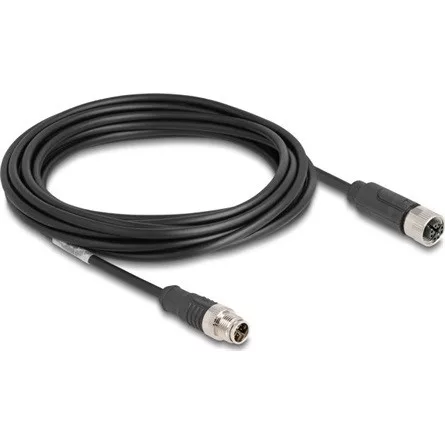 Delock Kábel M12 X kódolt 8 tűs apa - anya PVC 5 m