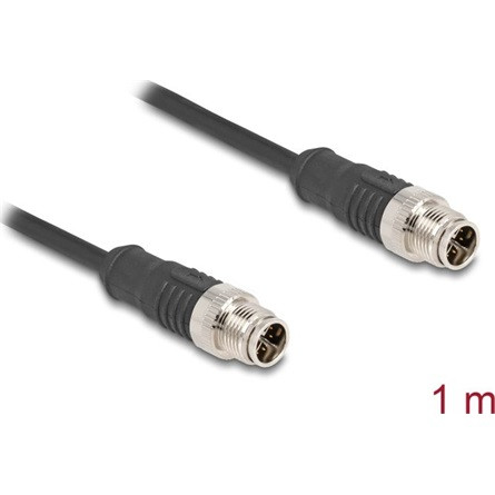 Delock Kábel M12 X kódolt 8 tűs apa - apa PVC 1 m