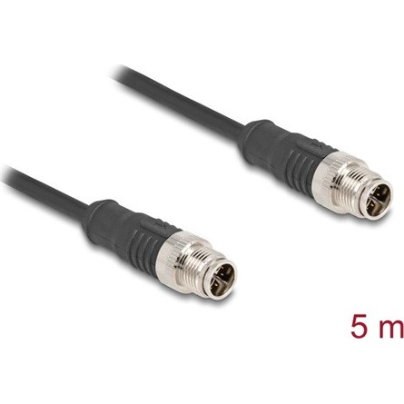 Delock Kábel M12 X kódolt 8 tűs apa - apa PVC 5 m