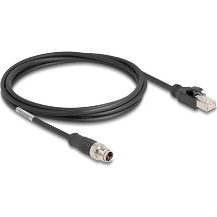 Delock Kábel M12 X kódolt 8 tűs apa - RJ45 apa PVC 2 m