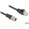 Delock Kábel M12 X kódolt 8 tűs apa - RJ45 apa PVC 5 m
