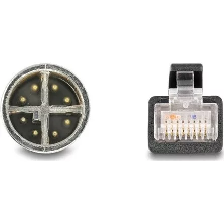 Delock Kábel M12 X kódolt 8 tűs apa - RJ45 apa PVC 5 m