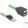 Delock RJ45 hálózat bővítő kábel Cat.6A apa - anya SF/UTP alkalmas kábelvezető láncokhoz PUR (TPU) 1 m zöld