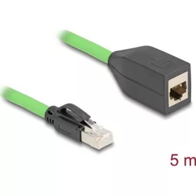   Delock RJ45 hálózat bővítő kábel Cat.6A apa - anya SF/UTP alkalmas kábelvezető láncokhoz PUR (TPU) 5 m zöld