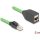Delock RJ45 hálózat bővítő kábel Cat.6A apa - anya SF/UTP alkalmas kábelvezető láncokhoz PUR (TPU) 5 m zöld