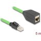 Delock RJ45 hálózat bővítő kábel Cat.6A apa - anya SF/UTP alkalmas kábelvezető láncokhoz PUR (TPU) 5 m zöld