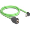 Delock RJ45 hálózat bővítő kábel Cat.6A apa felfelé néző csatlakozódugóval - anya SF/UTP alkalmas kábelvezető láncokhoz