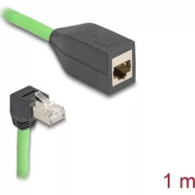   Delock RJ45 hálózat bővítő kábel Cat.6A apa lefelé néző csatlakozódugóval - anya SF/UTP alkalmas kábelvezető láncokhoz P